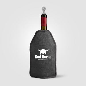 Housse isotherme Nest pour bouteille de vin, polyester recyclé chiné - 16,3 x 22,5 cm (+Sérigraphie)