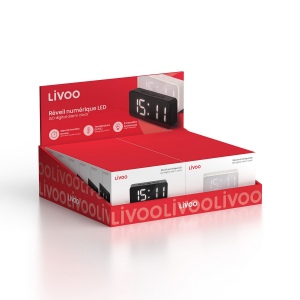 Présentoir de 12 réveils LED
