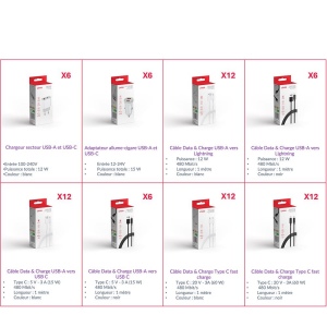 Présentoir accessoires de charge 72 pcs 3