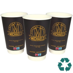 Gobelet en papier recyclable à double paroi - Couleur (16oz/455ml) 2