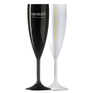 Flûte à Champagne en plastique réutilisable (187ml/6.6oz) Noir et Blanc 5
