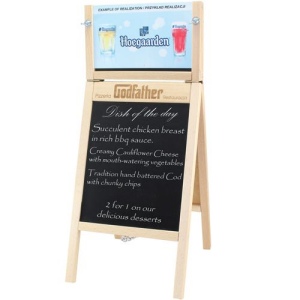 Tableau d'affichage des menus de table avec insert supérieur interchangeable 2