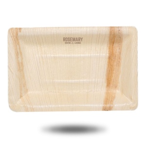 Plateau rectangulaire en feuilles de palmier (25x35cm) 2