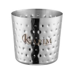 Tasse de service en acier inoxydable effet martelé (8.5x8.3cm)