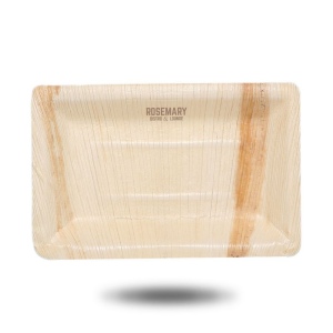 Plateau rectangulaire en feuilles de palmier (15x25cm) 2