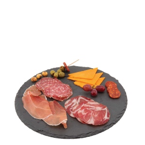 Plateau en ardoise ronde naturelle (30cm) 3