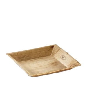 Plateau carré à feuilles de palmier (17.5x17.5cm) 2