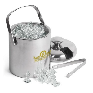 Seau à glace isolé en acier inoxydable et pince (1,25 litre) 2