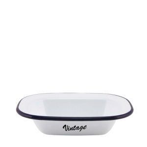 Plat à tarte oblong en émail (180x135x40mm) 2