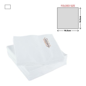 Serviette de table en papier 3 plis - Blanc (33x33cm)