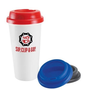 Tasse à café à emporter en plastique à double paroi (455ml/16oz) 4