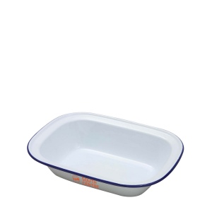 Plat à tarte oblong en émail (220x165x50mm) 2