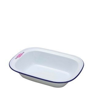 Plat à tarte oblong en émail (260x190x60mm) 2