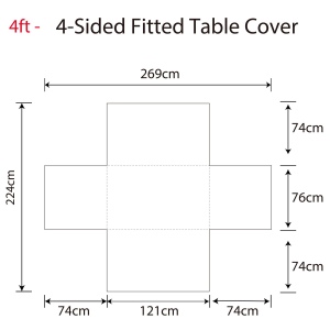 Nappe ajustée à couverture totale - 76x122cm (table de 4 pieds) 3