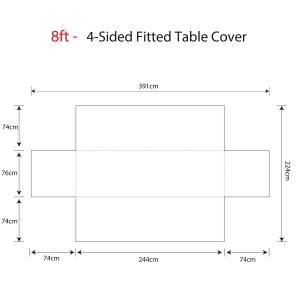 Nappe ajustée à couverture totale - 76x244cm (table de 8 pieds) 4
