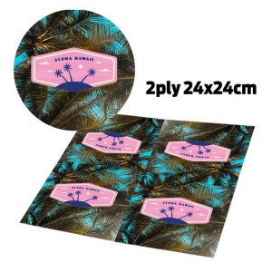 Serviette en papier Cocktail 2 plis - Couverture complète (25x25cm)