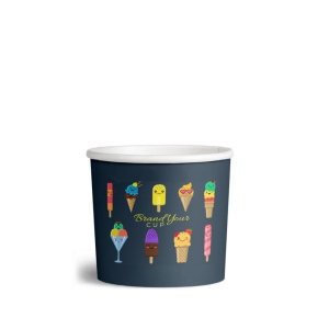 Pot à crème glacée recyclable mat à simple paroi (16oz) 2