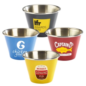 Ramequin en acier inoxydable de 2,5 oz (bleu, rouge, jaune et noir)