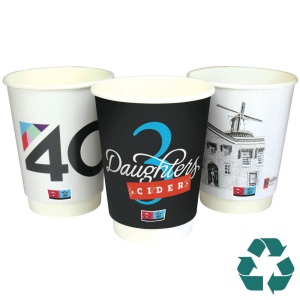 Gobelet en papier recyclable à double paroi - couleur (12oz/340ml)