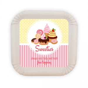 Assiette en papier carrée (20cm) 3