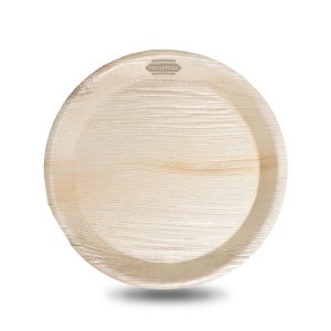 Assiette ronde jetable en feuilles de palmier 2