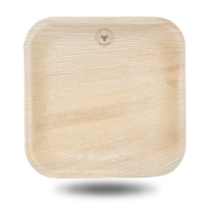 Assiette carrée à feuilles de palmier (23cm) 2