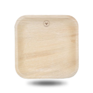 Assiette carrée en feuilles de palmier (20cm) 2