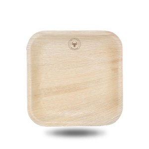 Assiette carrée à feuilles de palmier (18 cm) 2