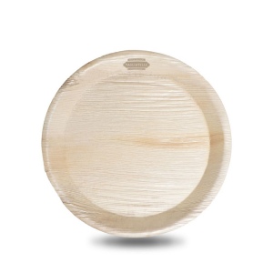Grande assiette ronde jetable en feuilles de palmier 2