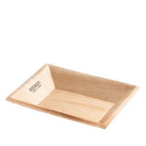 Assiette rectangulaire moyenne jetable en feuilles de palmier 2