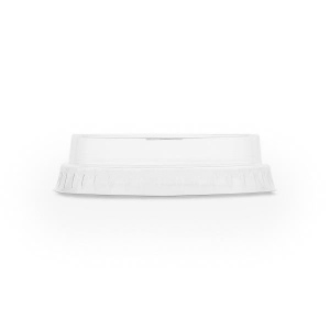 Couvercle de gobelet plat en PLA avec trou pour paille (convient aux gobelets de 9 et 12 oz)