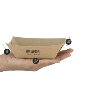 Petit plateau alimentaire en forme de bateau en kraft 2