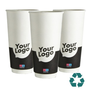 Tasse en papier recyclable à double paroi - couleur (500ml/20oz)
