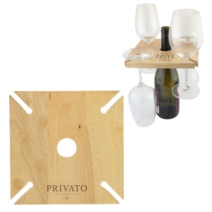 Porte-verres et bouteilles de vin en bois