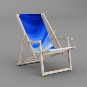 Transat publicitaire en bois avec accoudoirs Rico