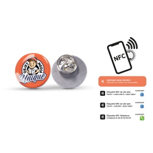 Pin's base fer impression quadri avec puce nfc 3