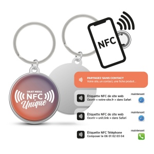 Porte-clés fer avec puce nfc 3