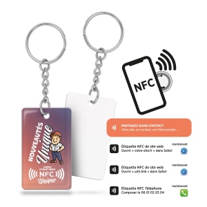 Porte-clés pvc rigide avec puce nfc 3