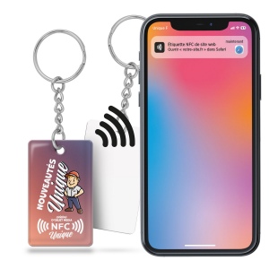 Porte-clés pvc rigide avec puce nfc 4
