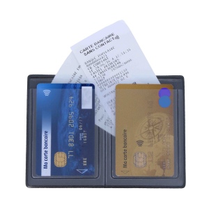 Etui 2 cartes avec poche facturette - Gomme unie 2