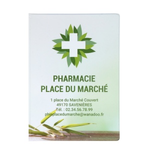 Garde ordonnance portefeuille 1 carte santé - Gomme unie - Quadri