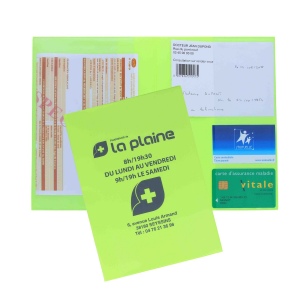 Dossier santé 2 cartes "Vitale" - Gomme unie