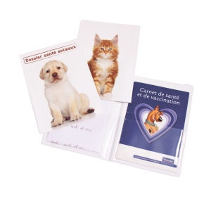 Couverture carnet de santé (Animaux) - Gomme unie - Quadri