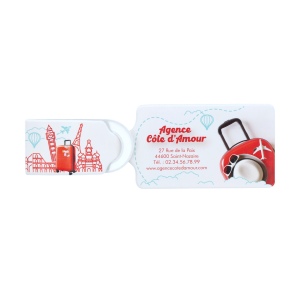 Etiquette bagage "SUN" - Gomme unie - Quadri