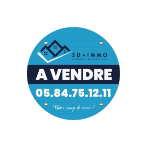 Panneau immobilier 3mm 80x60cm (+Sérigraphie à plat PAN. PK21)