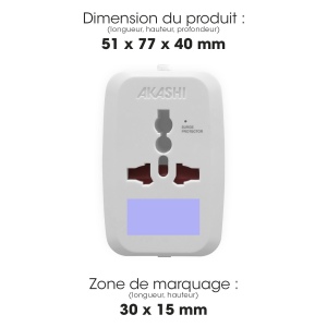 KOJIMA - ADAPTATEUR UNIVERSEL DE VOYAGE AVEC SORTIES USB-C ET USB-A - BLANC 2