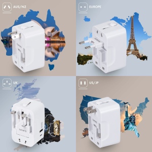 KOJIMA - ADAPTATEUR UNIVERSEL DE VOYAGE AVEC SORTIES USB-C ET USB-A - BLANC 6