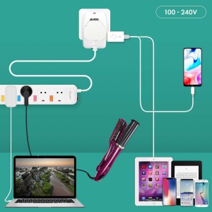 KOJIMA - ADAPTATEUR UNIVERSEL DE VOYAGE AVEC SORTIES USB-C ET USB-A - BLANC 8