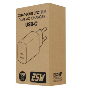 PIKA - CHARGEUR SECTEUR USB TYPE-C 25W - BLANC 3
