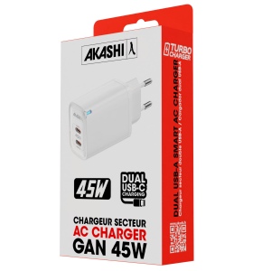 TSUKI - CHARGEUR SECTEUR GaN 45W 2 USB TYPE-C - BLANC 3